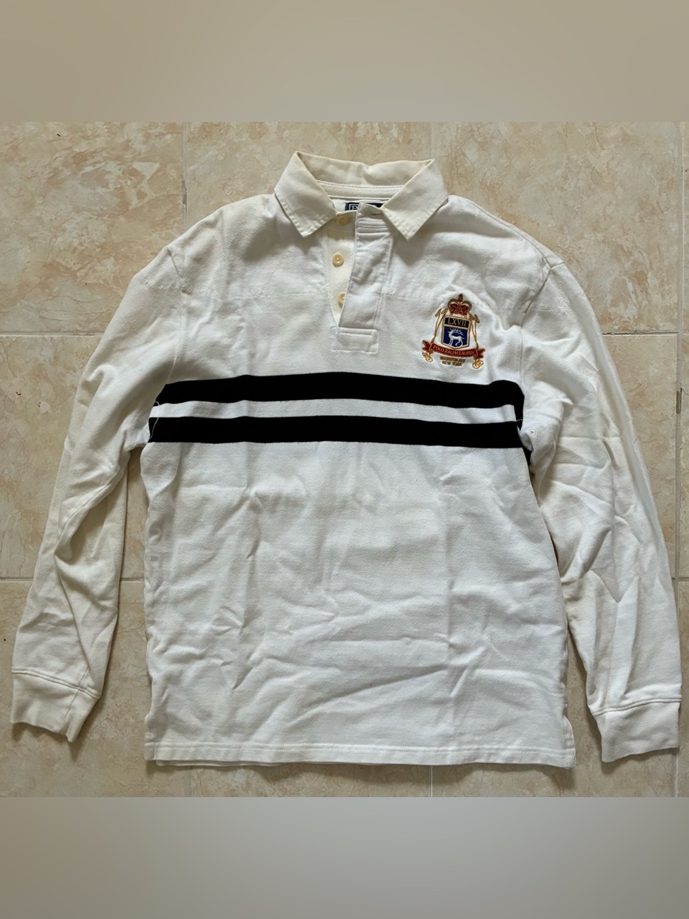 Vintage 90s Ralph Lauren Embroidered Rugby Polo Sz S/M